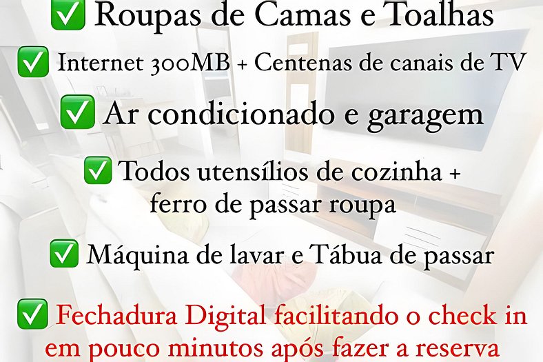 103 - Apartamento Completo Para Até 5 Hóspedes